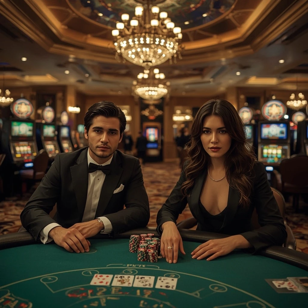 Deux joueurs de poker dans le Slot Express Casino